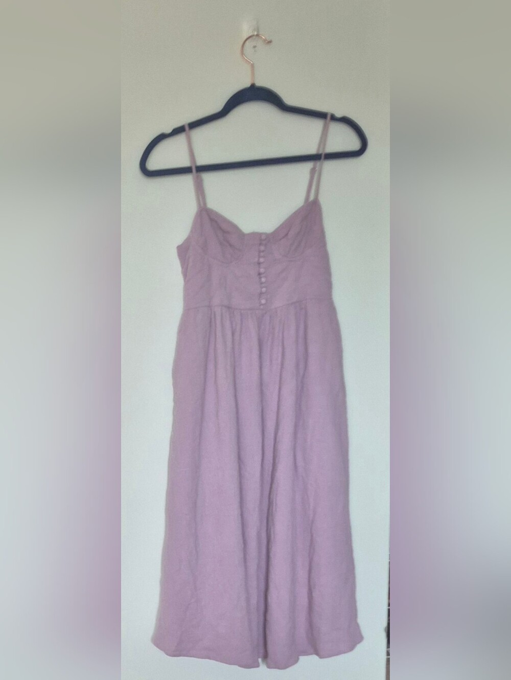 ASTR The Label Linen Women's Lavender Summer Midi Dress XS